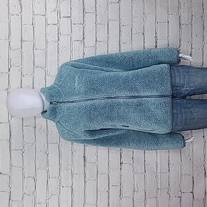 Columbia Fast Beauty Fleece Long Sleeve Teddy Sherpa Jacket in Light Teal/Gray